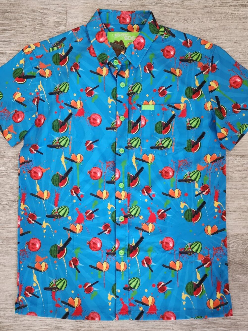Retro Rifle SOG Fruit All Over Print Short Sleeve Summer Hawaiian Shirt Men's M
